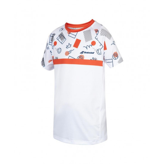 COMPETE CREW NECK TEE white/pumpkin
